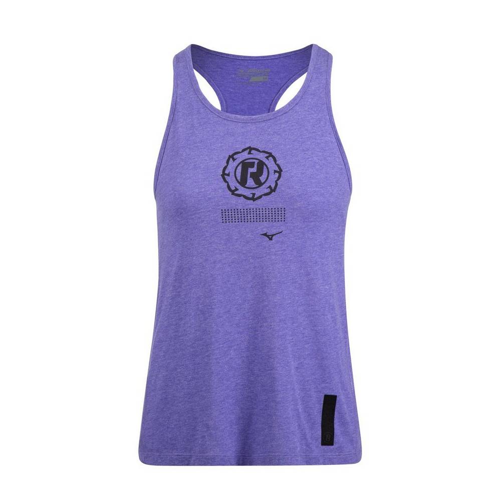 Camiseta de tirantes Mizuno Ronda Rousey Graphic Para Mujer Azul Marino 6084517-KH